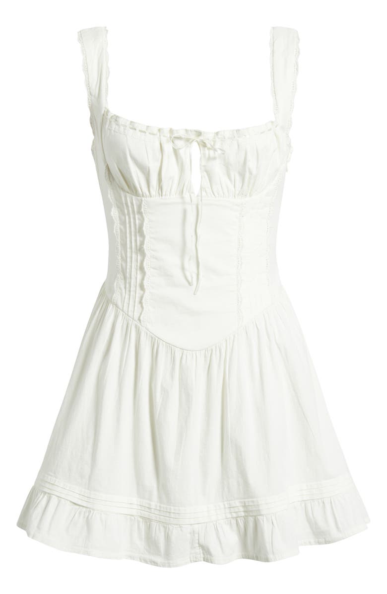 BDG Urban Outfitters Gabriette Lace Detail Stretch Cotton Minidress, Alternate, color, White