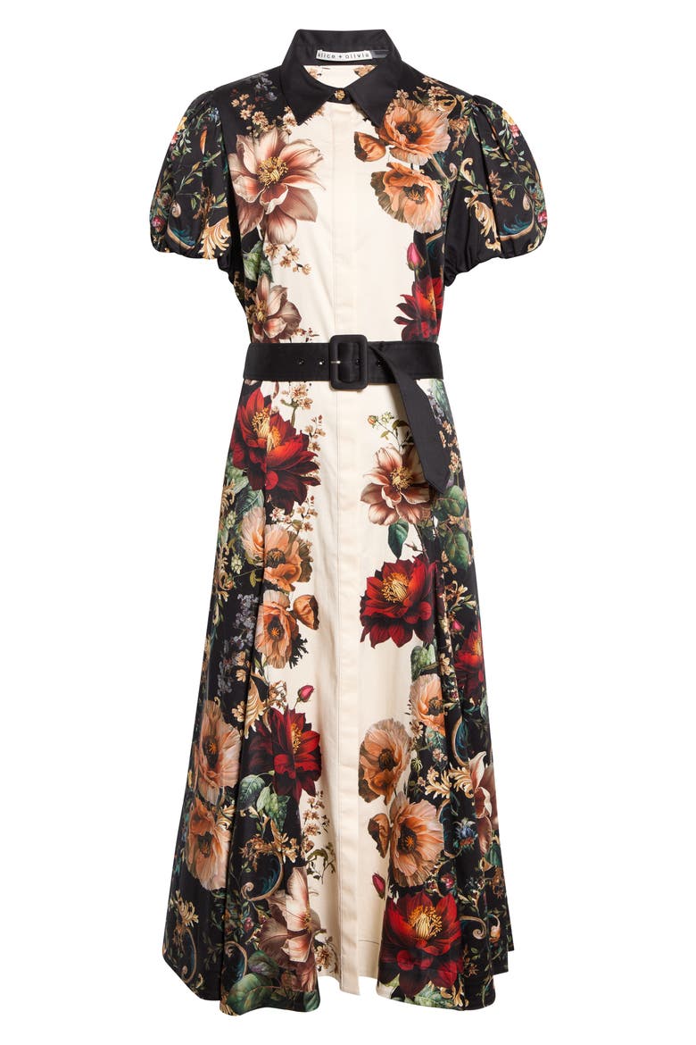 Henrietta Fitted Floral Shirtdress, Main, color, FLORAL RADIANCE