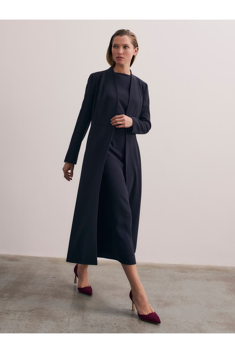 Finchley Crepe Coat, Alternate, color, Navy