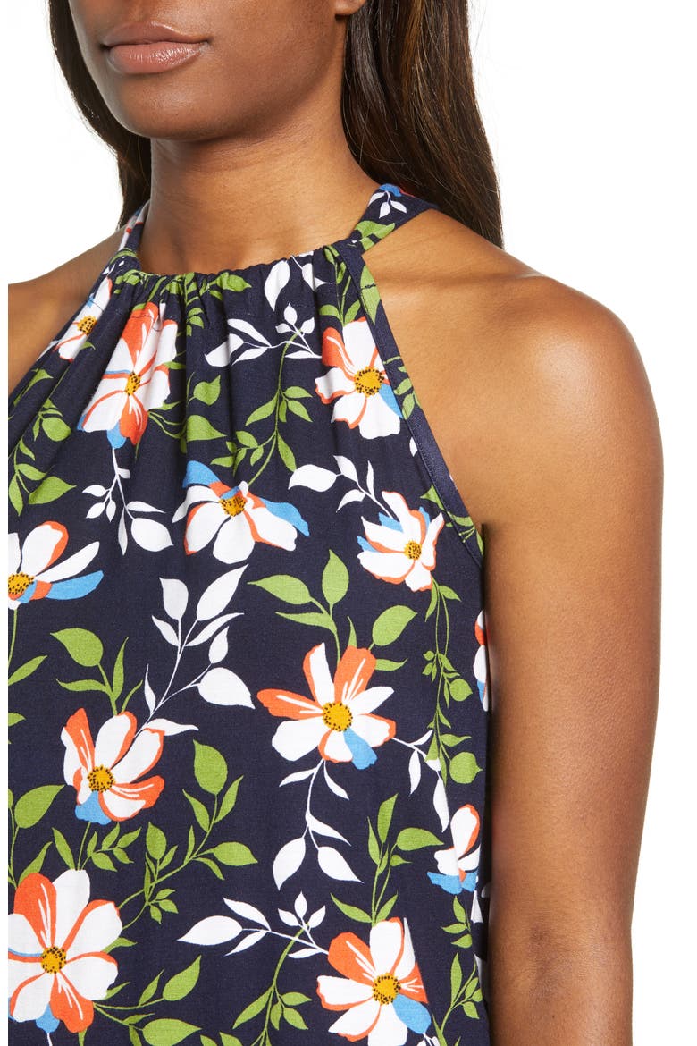 Halter Tank Top, Alternate, color, NAVY ORANGE FLORAL