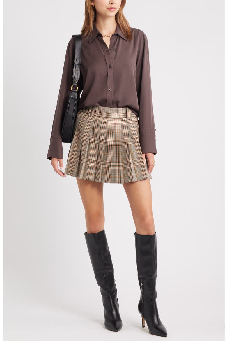 Relaxed Fit Long Sleeve Button-Up Shirt, Alternate, color, BROWN SEAL