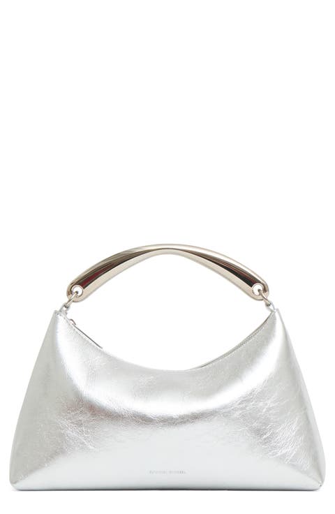 Rhea Metal Handle Leather Bag