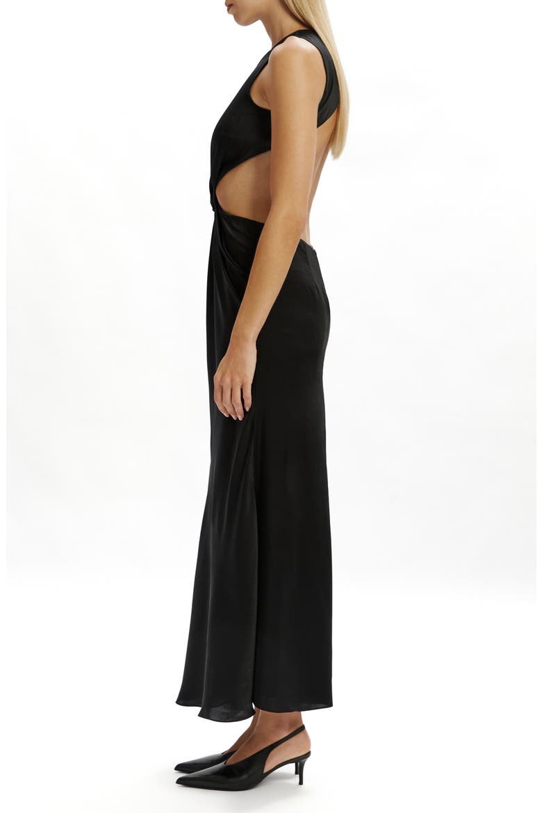 Esfira Twist Front Cutout Maxi Dress, Alternate, color, BLACK