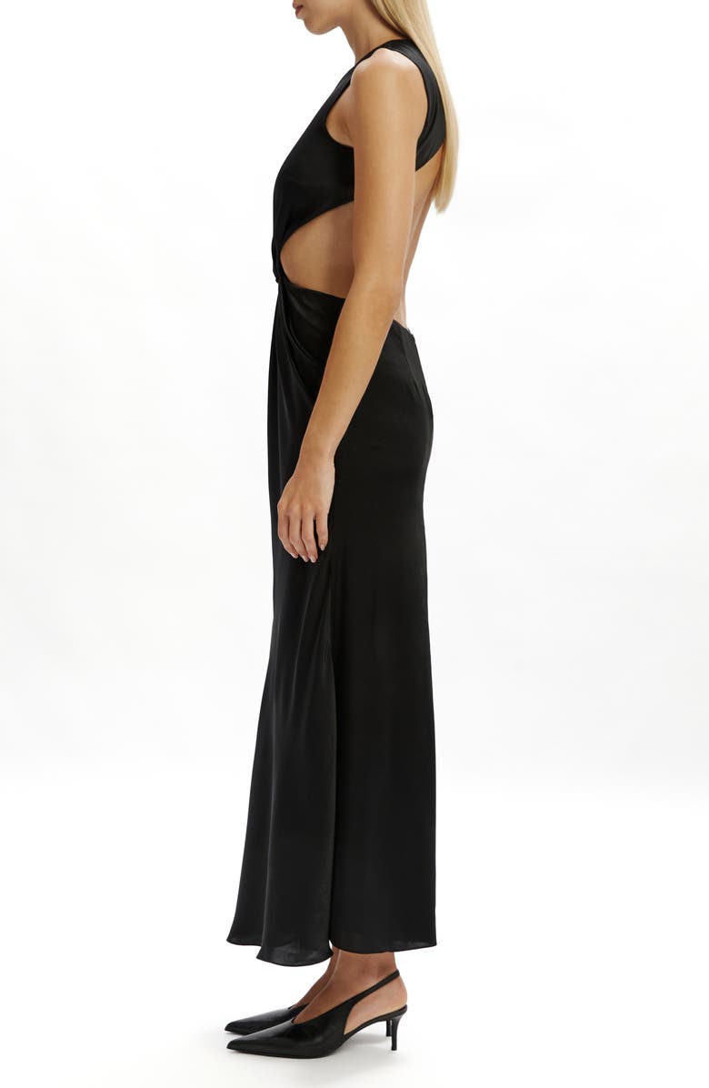 Bardot Esfira Twist Front Cutout Maxi Dress, Alternate, color, Black