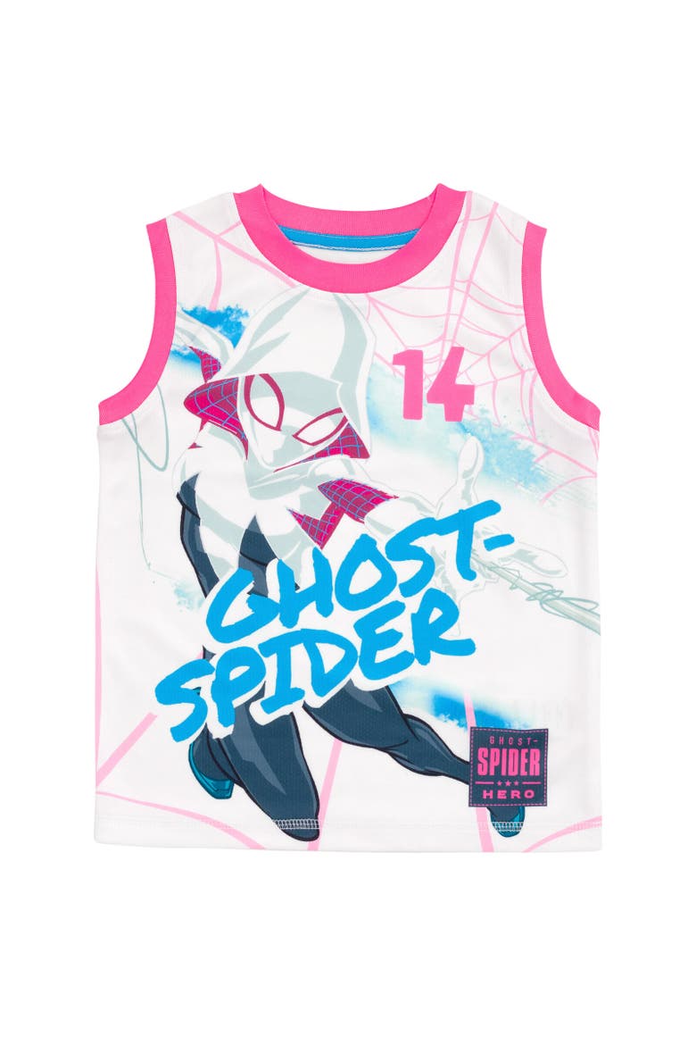 Ghost-Spider Spider-Man Athletic Tank Top & Shorts Set, Alternate, color, White