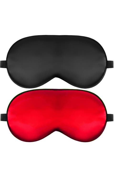2 Pcs Silk Elastic Band Sleep Eye Mask Set