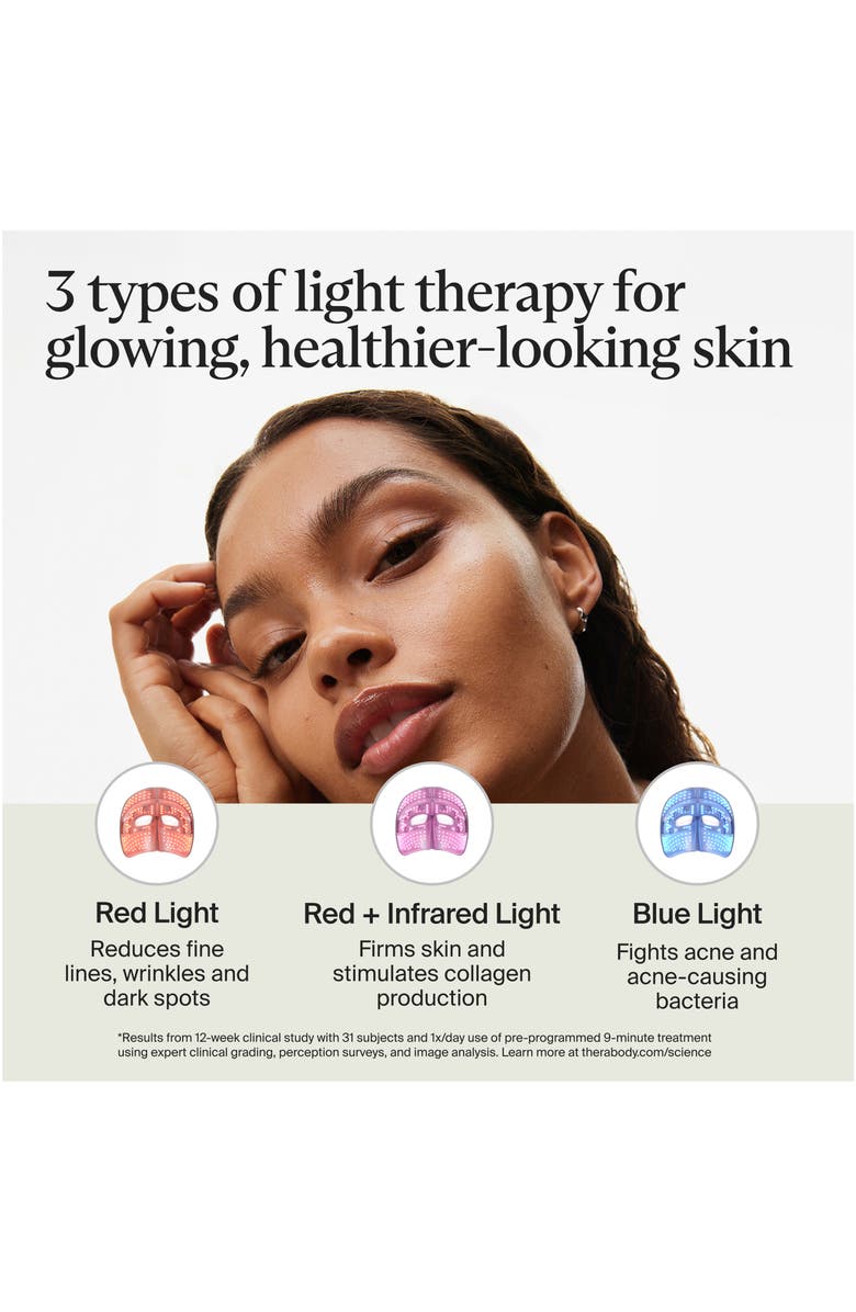 Therabody TheraFace Mask Glo-LED Skincare Mask, Alternate, color, White