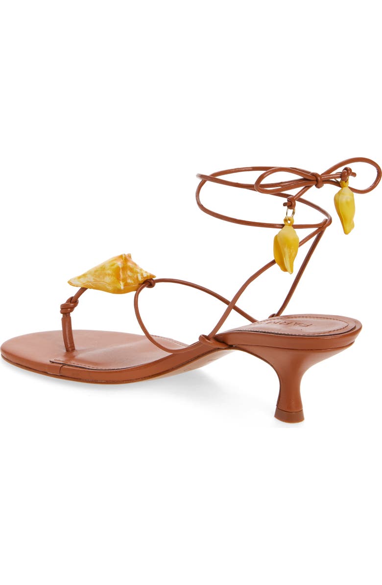 FARM Rio Shell Macrame Kitten Heel Sandal, Alternate, color, Cuoio