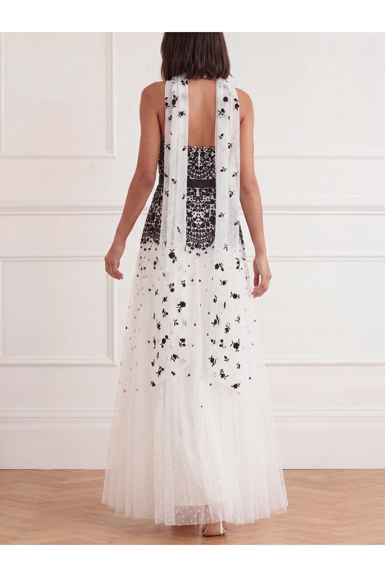 Romantic Lace Strapless Ball Gown, Alternate, color, Chalk/Graphite