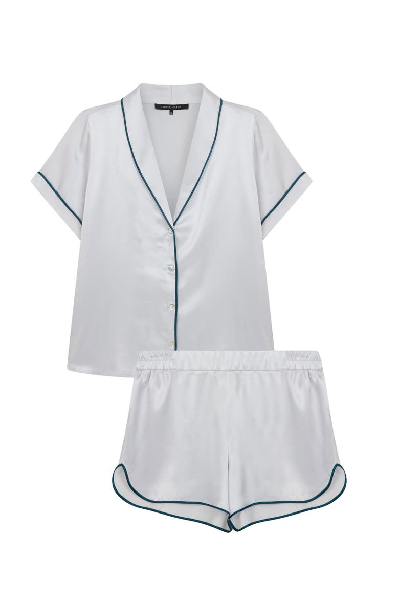 Silk Short Pyjama Suit, Alternate, color, Ice Blue