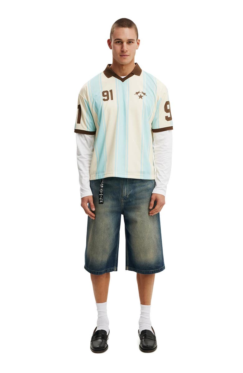 Cotton On Men's Cropped Sports Jersey, Alternate, color, Creampuff  Blue Star 91