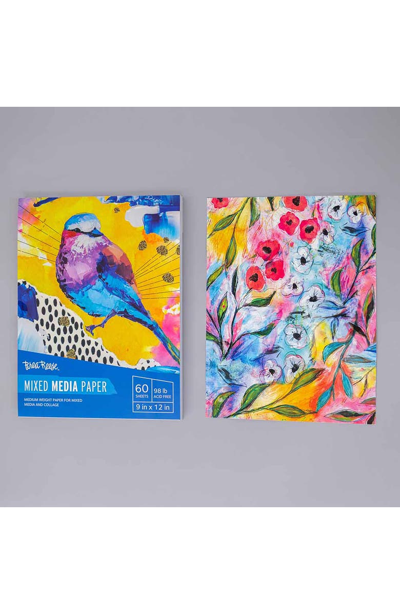 Brea Reese Mixed Media Paper Pad 60 Sheets, Alternate, color, Multicolored