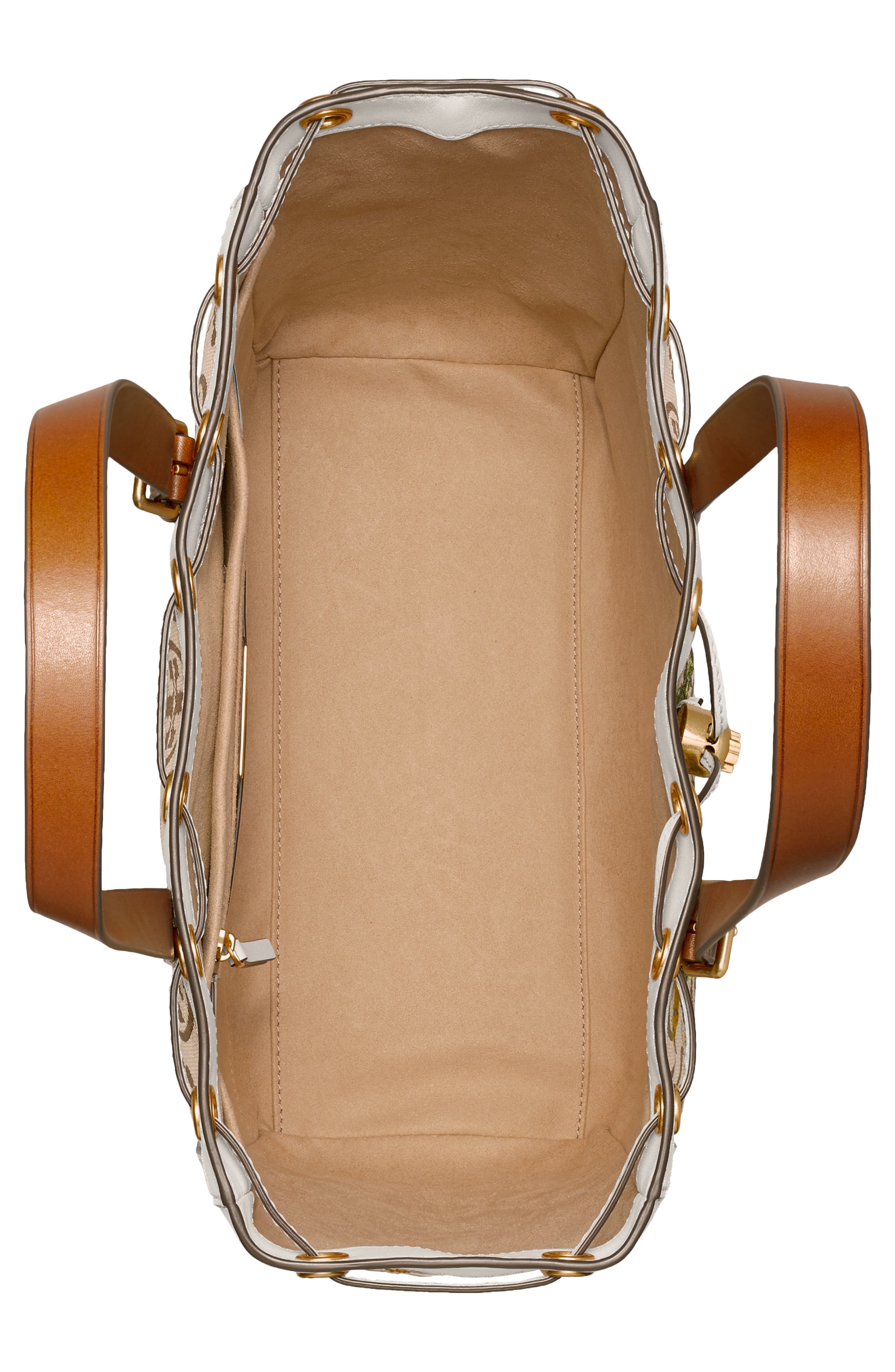 Tory Burch T Monogram Floral Embroidered Tote, Alternate, color, 