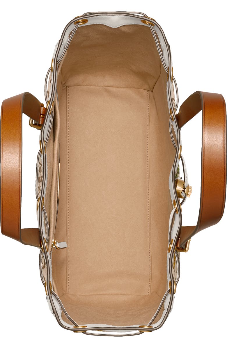 Tory Burch T Monogram Floral Embroidered Tote, Alternate, color,