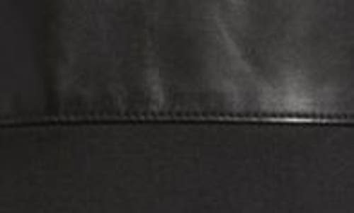 Hugo Boss Virgin-wool Dress With Leather Bodice In Black