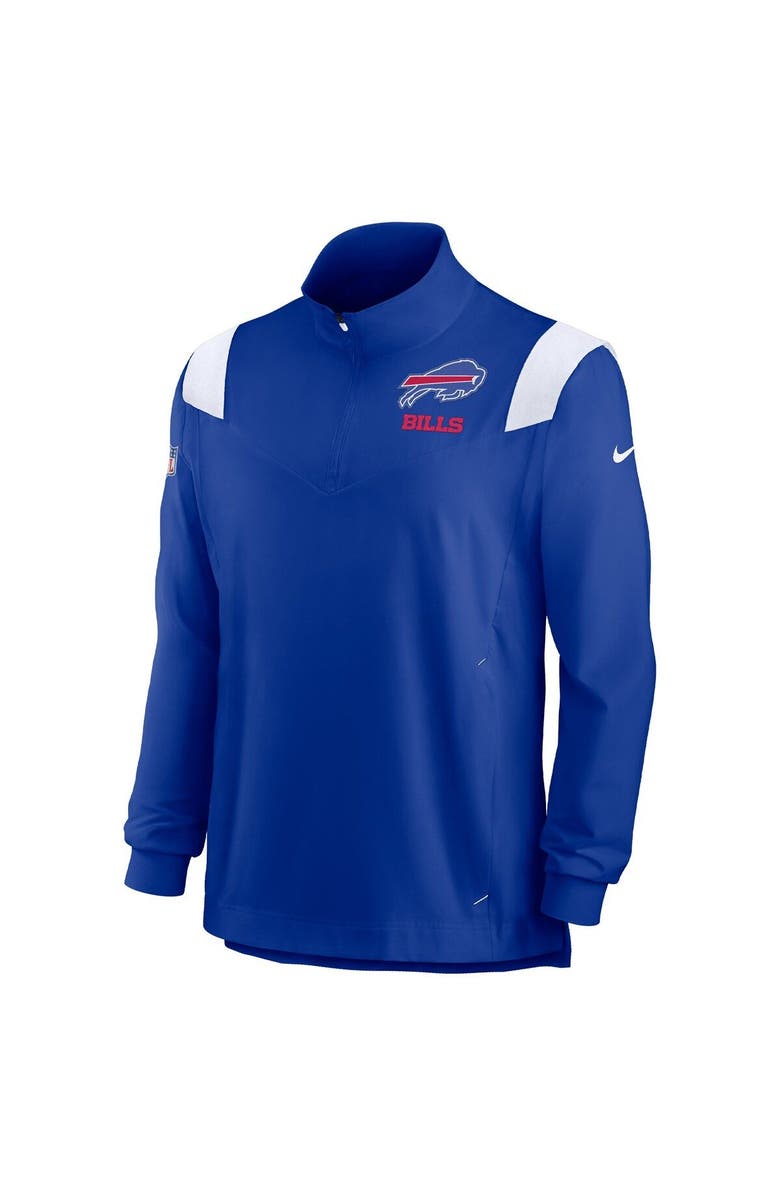 Nike Men's Nike Royal Buffalo Bills Sideline Coach Chevron Lockup Quarter-Zip Long Sleeve Top, Alternate, color,
