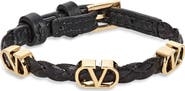 Valentino Garavani VLOGO Braided Leather Bracelet