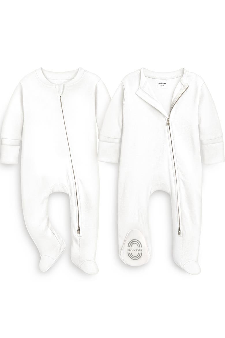 2-Pack Soothe Baby Sleep & Play Footies, Main, color, Soft White