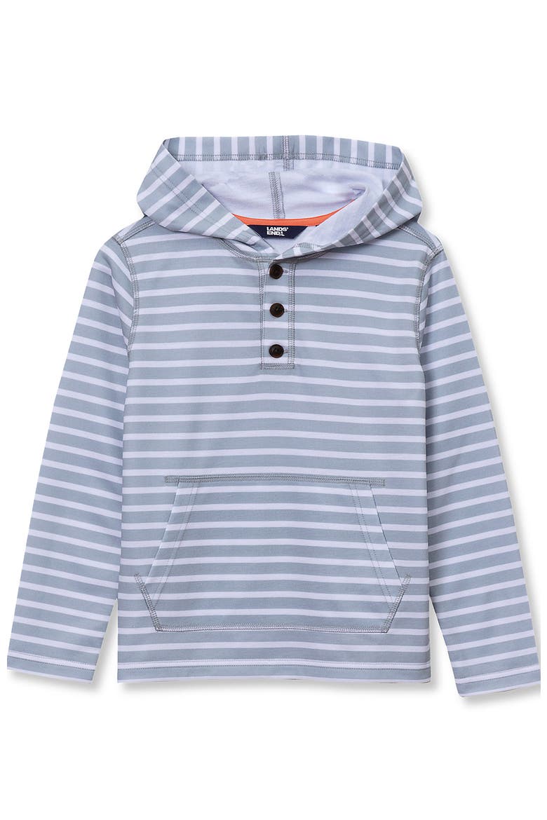 Boys Henley Pullover Hoodie, Main, color, Cool Gray Stripe