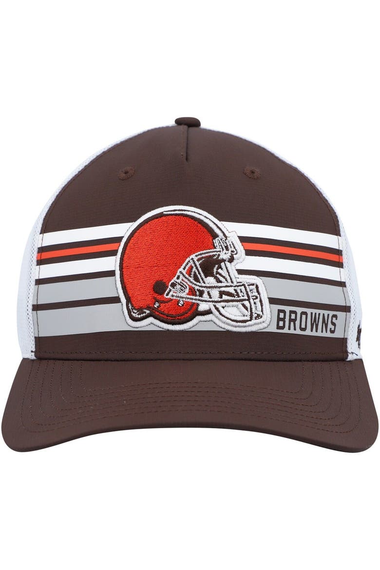 Men's '47 Brown Cleveland Browns Altitude II MVP Trucker Snapback Hat, Alternate, color, Brown