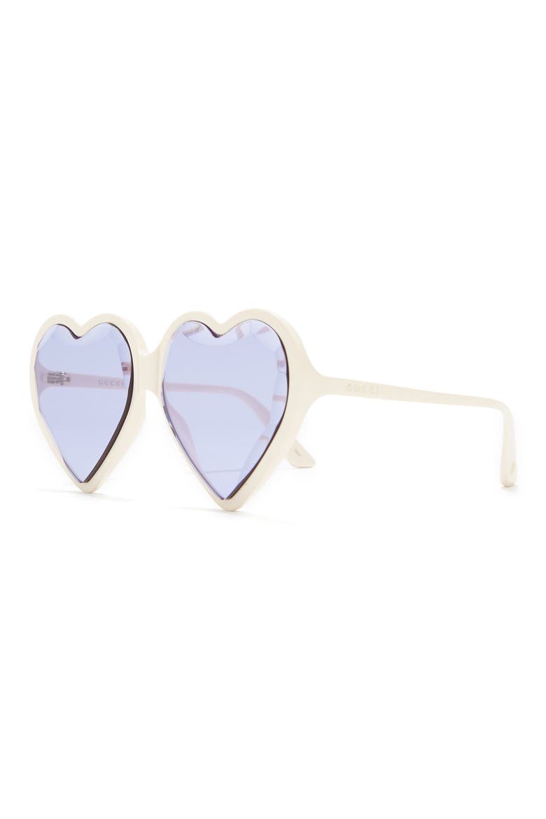 60mm Heart Sunglasses, Alternate, color, IVORY VIOLET