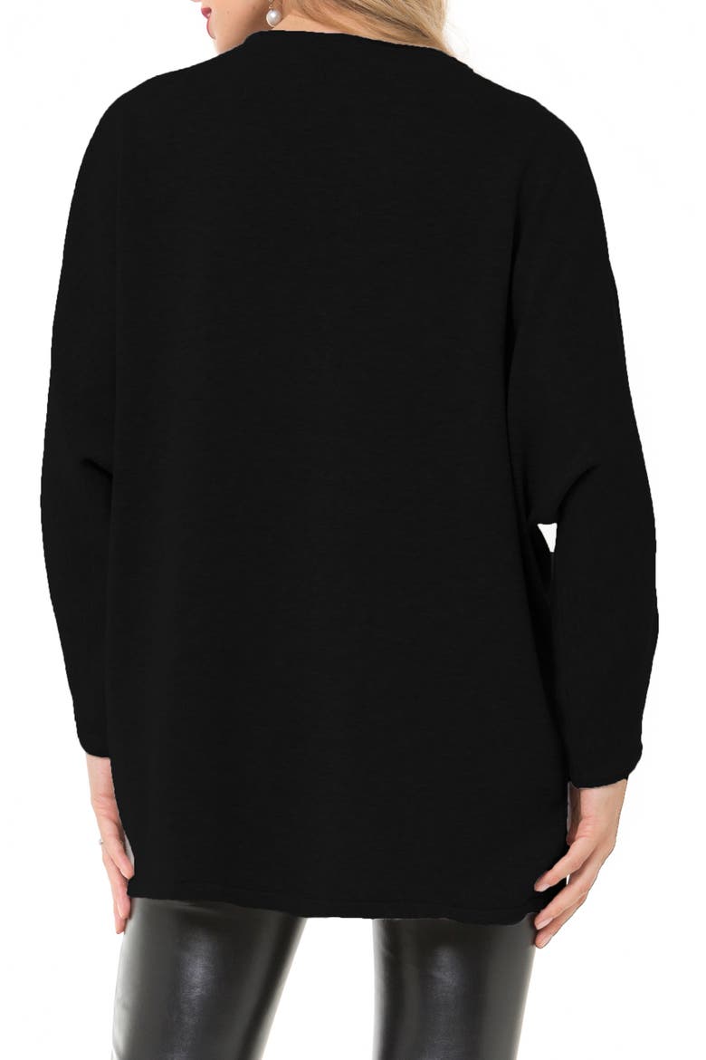 Let Loose Crossover Long Sleeve Maternity/Nursing Knit Top, Alternate, color, BLACK