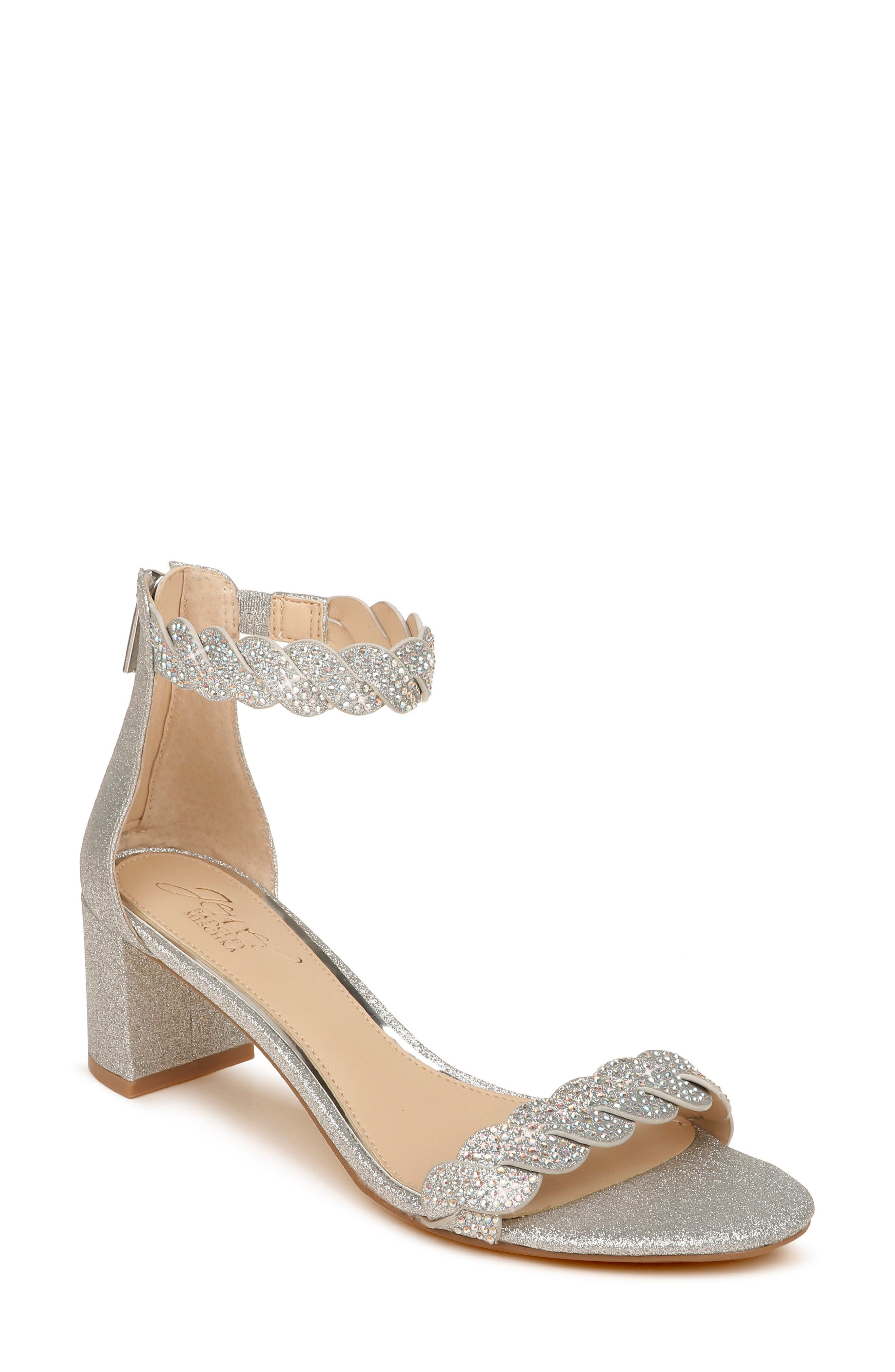 Jewel Badgley Mischka Finna Embellished Ankle Strap Sandal, Main, color, 