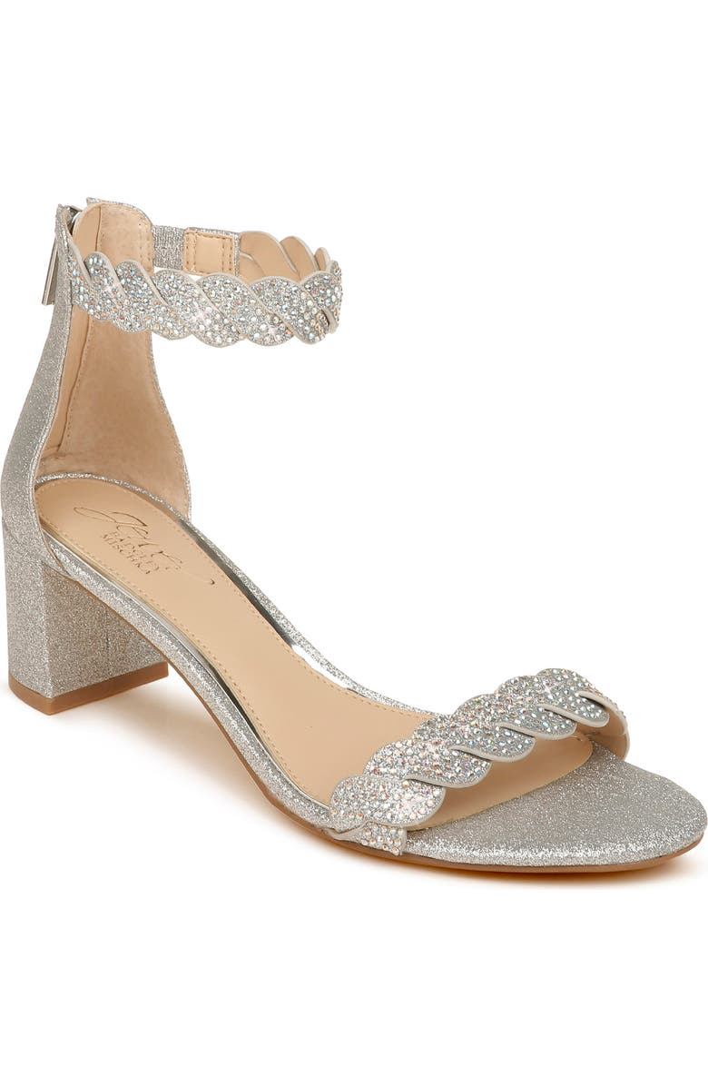 Jewel Badgley Mischka Finna Embellished Ankle Strap Sandal, Main, color,