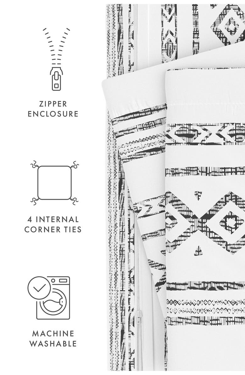 HOMESPUN IENJOY HOME Premium Ultra Soft Geo Threads Pattern 3-Piece Duvet Cover Set, Alternate, color, Light Gray