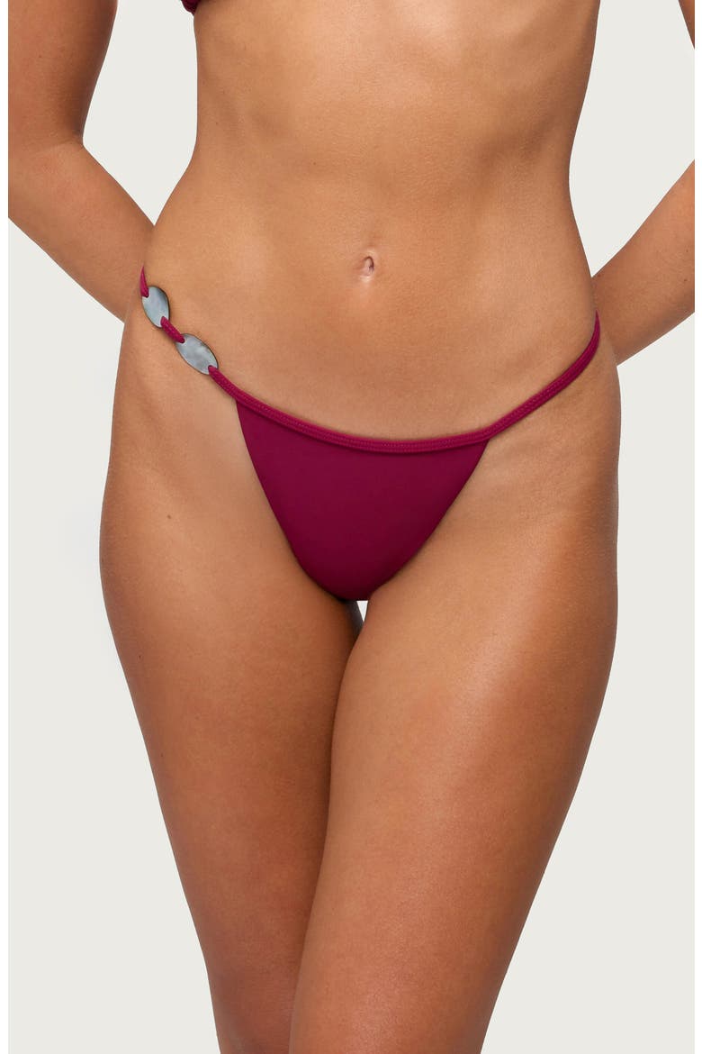 Evana Beaded Bikini Bottoms, Main, color, BURGUNDY