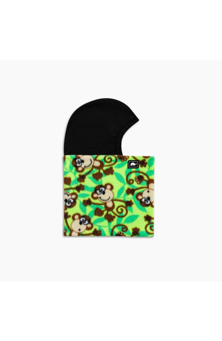 Turtle Fur Kids Playful Prints Fleece Shellaclava Balaclava, Main, color, Monkeys