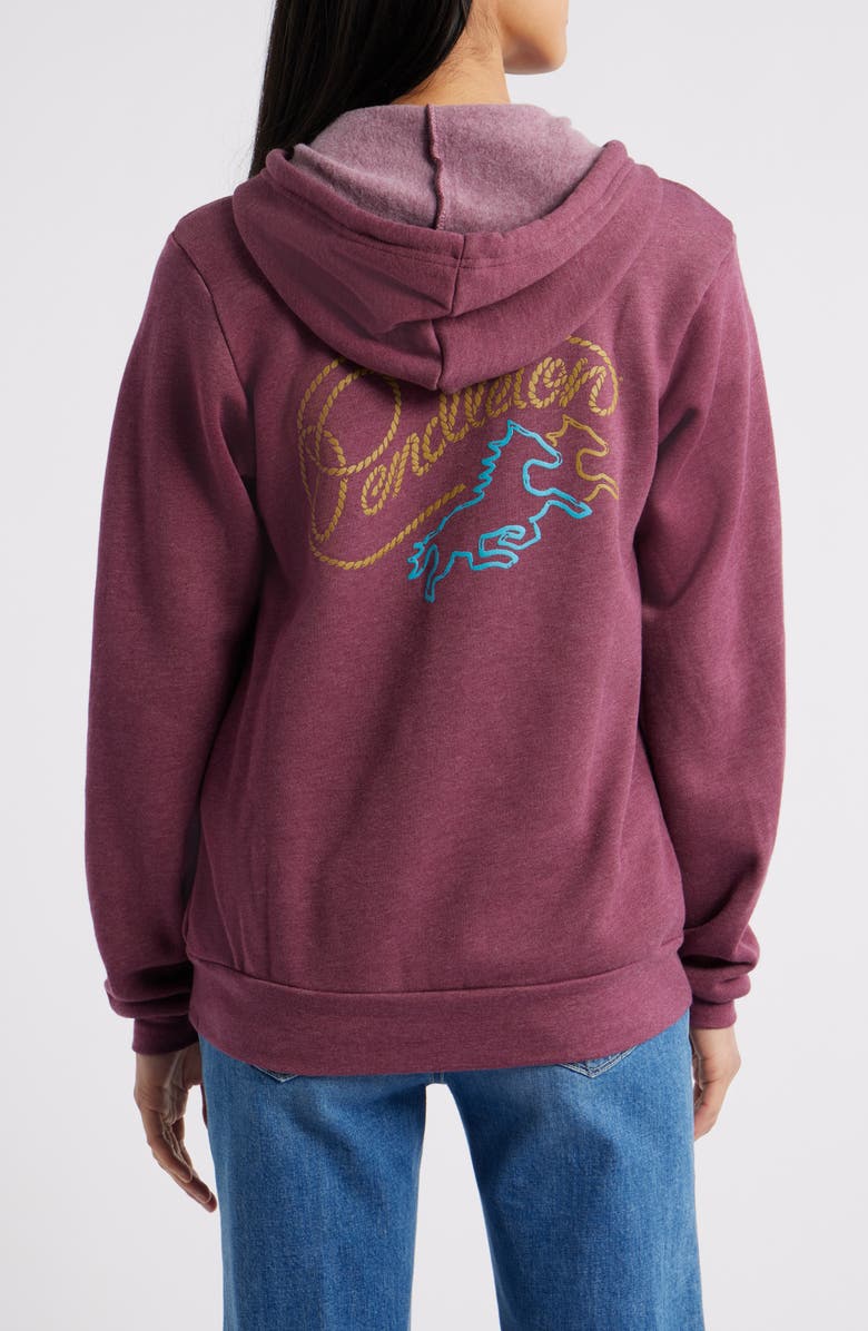 Pendleton Western Rope Graphic Zip Front Cotton Blend Hoodie, Alternate, color, Maroon Heather