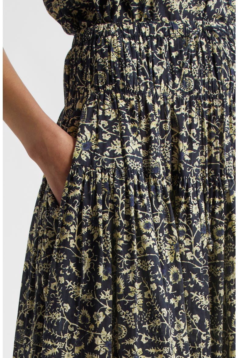 Avia Drawstring Waist Cotton Blend Maxi Skirt, Alternate, color, RAVEN