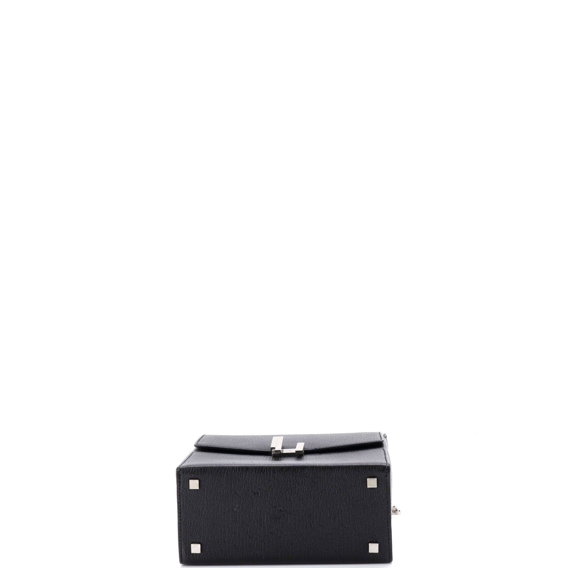 Pre-Owned Hermes Cinhetic Top Handle Bag Verso Chevre Mysore, Alternate, color, Verso - Noir/Bleu Electrique