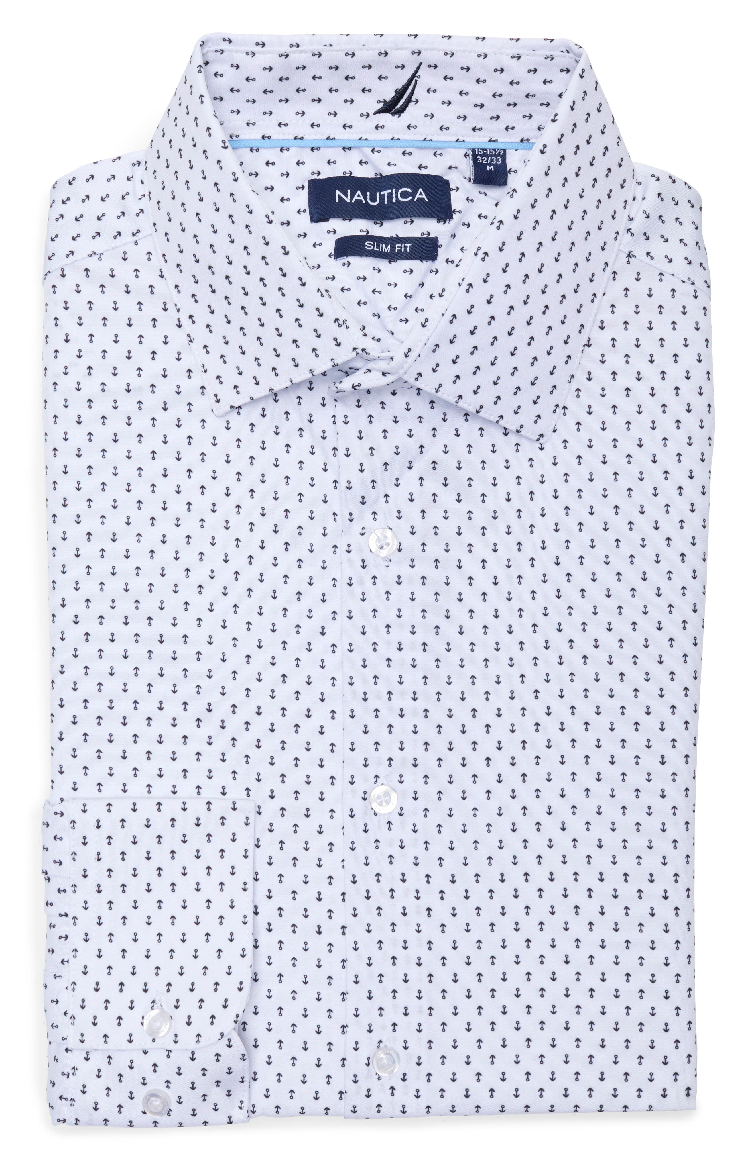 Nautica Slim Fit Arrow Print Stretch Dress Shirt