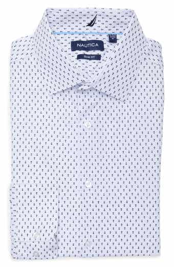 Nautica Slim Fit Arrow Print Stretch Dress Shirt