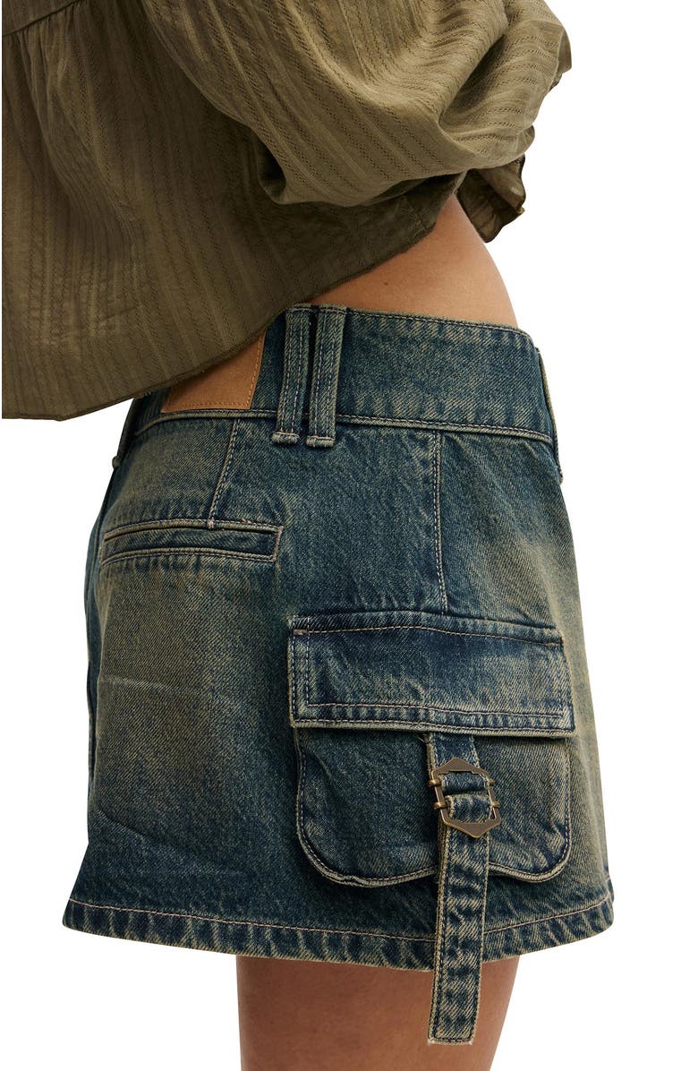 Cotton On Women's Cargo Denim Mini Skirt, Alternate, color, 
