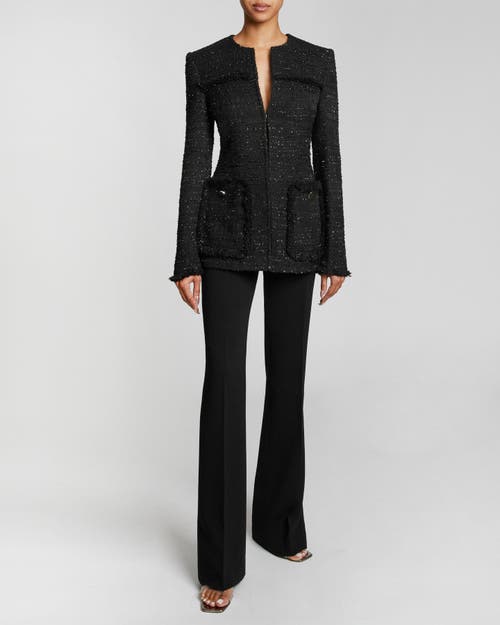 Santorelli Women's Formfitting Metallic Tweed Jacket In Black