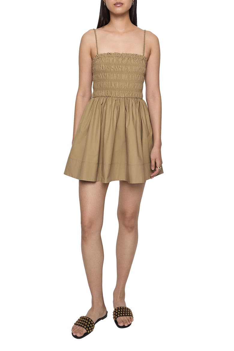 Fay Smocked Mini Sundress, Main, color, LINEN