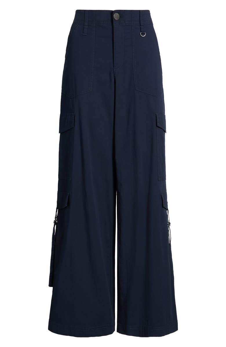 Wit & Wisdom 'Ab'Solution High Waist Cotton Blend Cargo Pants, Alternate, color, Navy