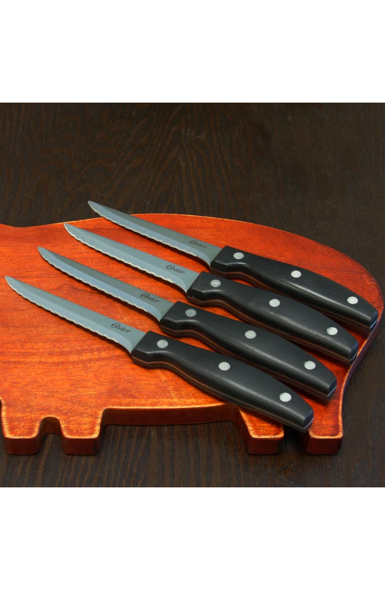 OSTER Granger 4.5 in. Stainless Steel Blade Steak Knife Set, Alternate, color, Black