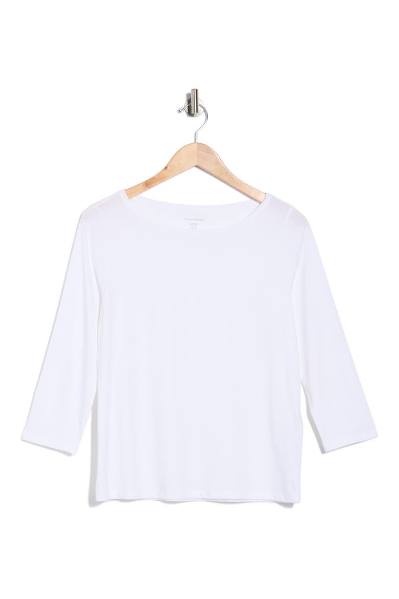 Bateau Neck Jersey Top, Alternate, color, WHITE