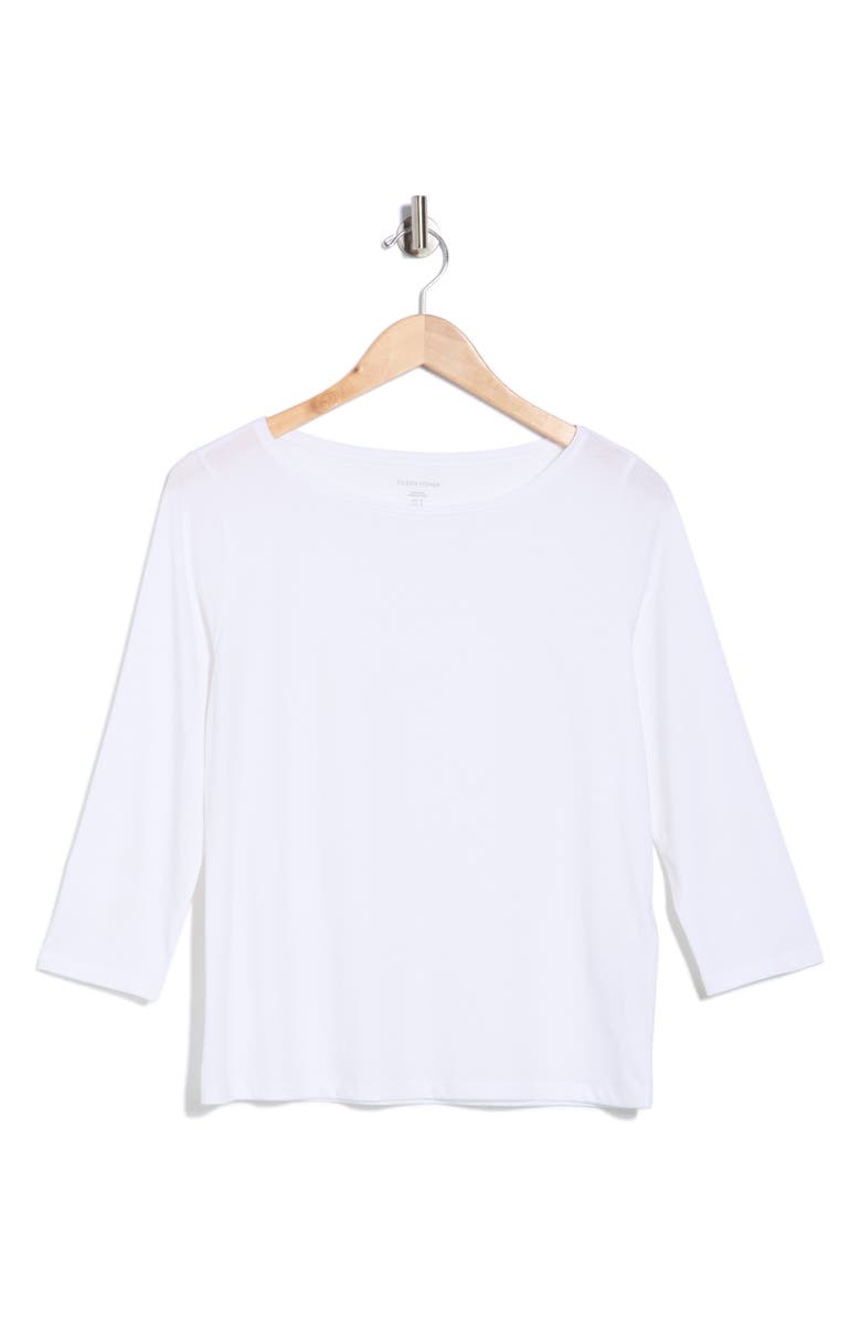 Eileen Fisher Bateau Neck Jersey Top, Alternate, color, White