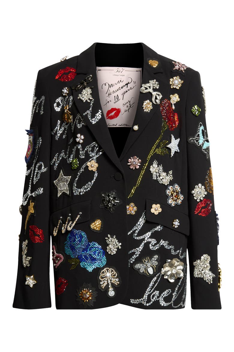 Greatest Hits Kael Embellished Blazer, Alternate, color, BLACK/MULTI