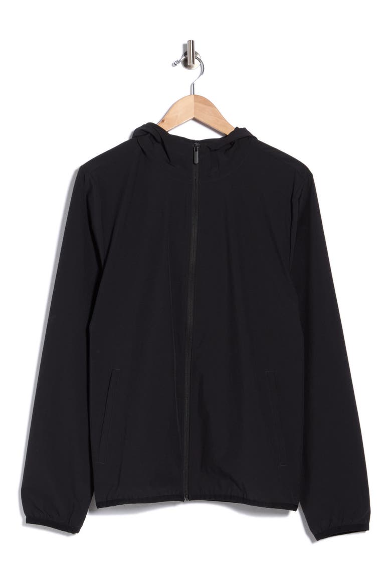 Water Repellent Hooded Jacket, Alternate, color, BLACK