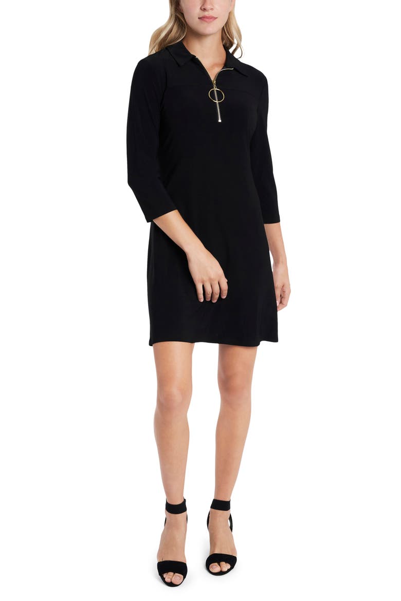 Front Zip Minidress, Main, color, BLACK