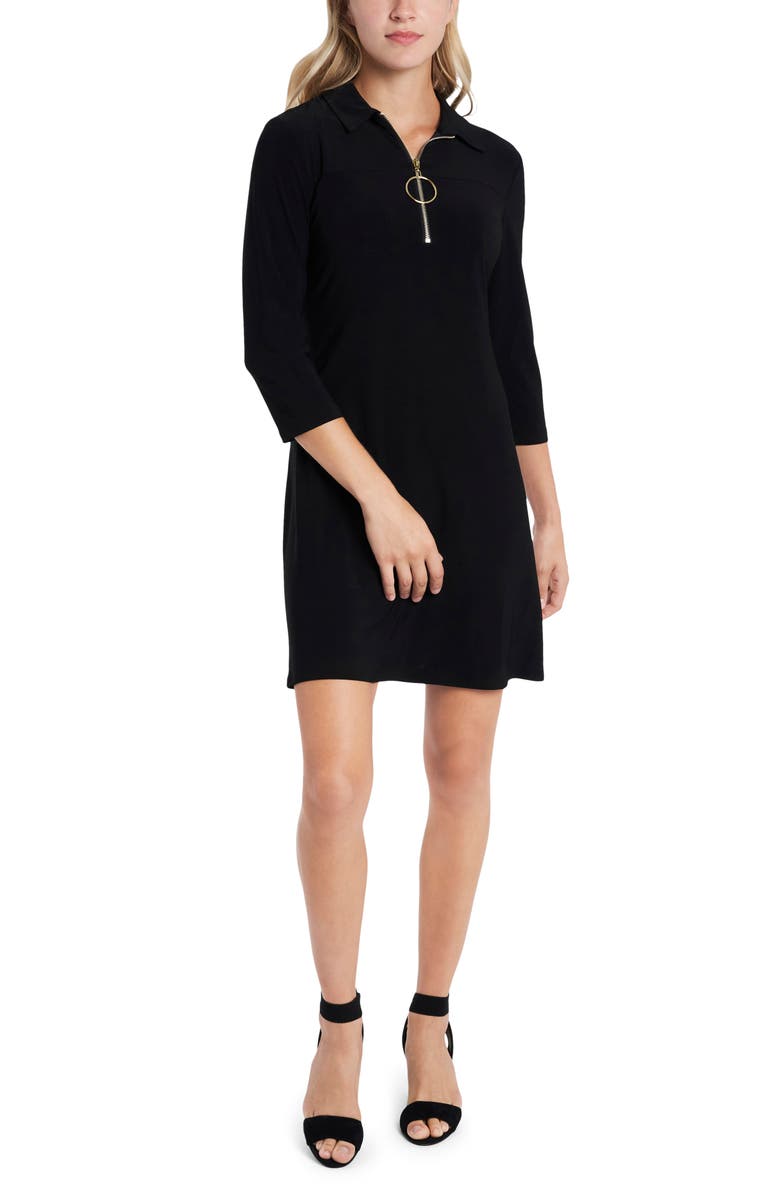 Chaus Front Zip Minidress, Main, color, Black