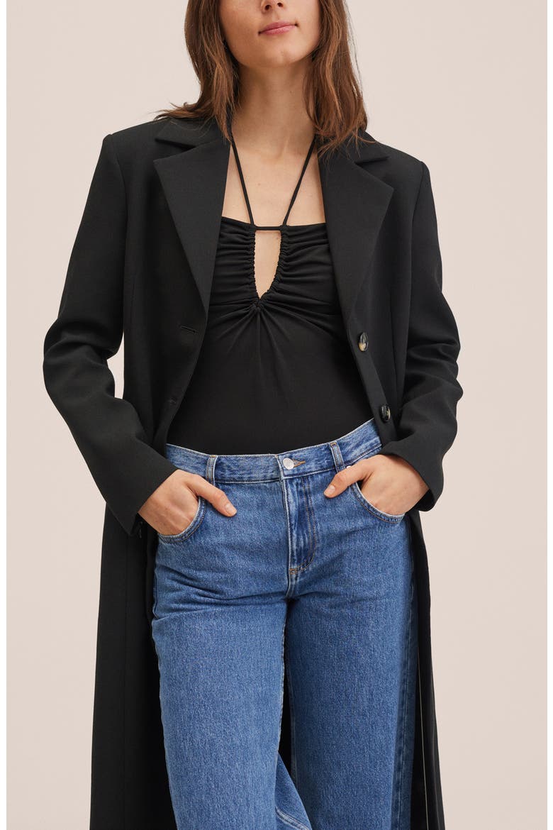 Longline Coat, Alternate, color, BLACK