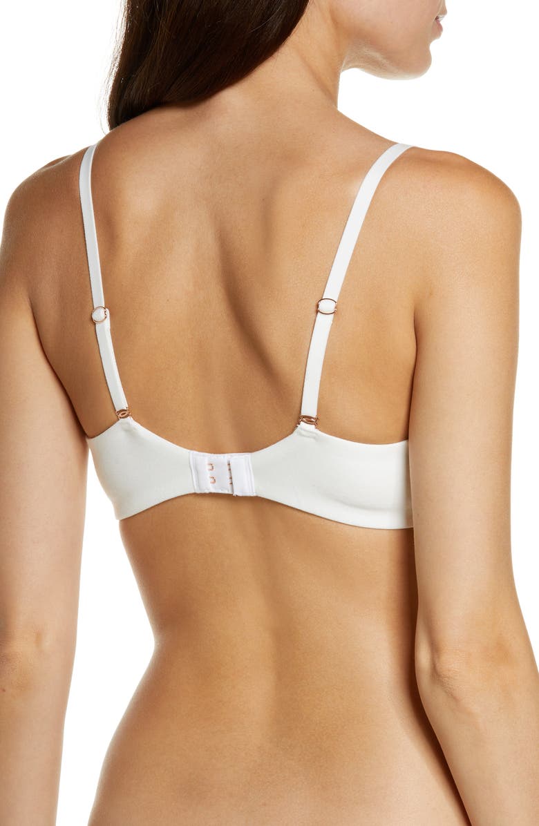 Skarlett Blue Adorned Cotton Blend Underwire Bra, Alternate, color, White