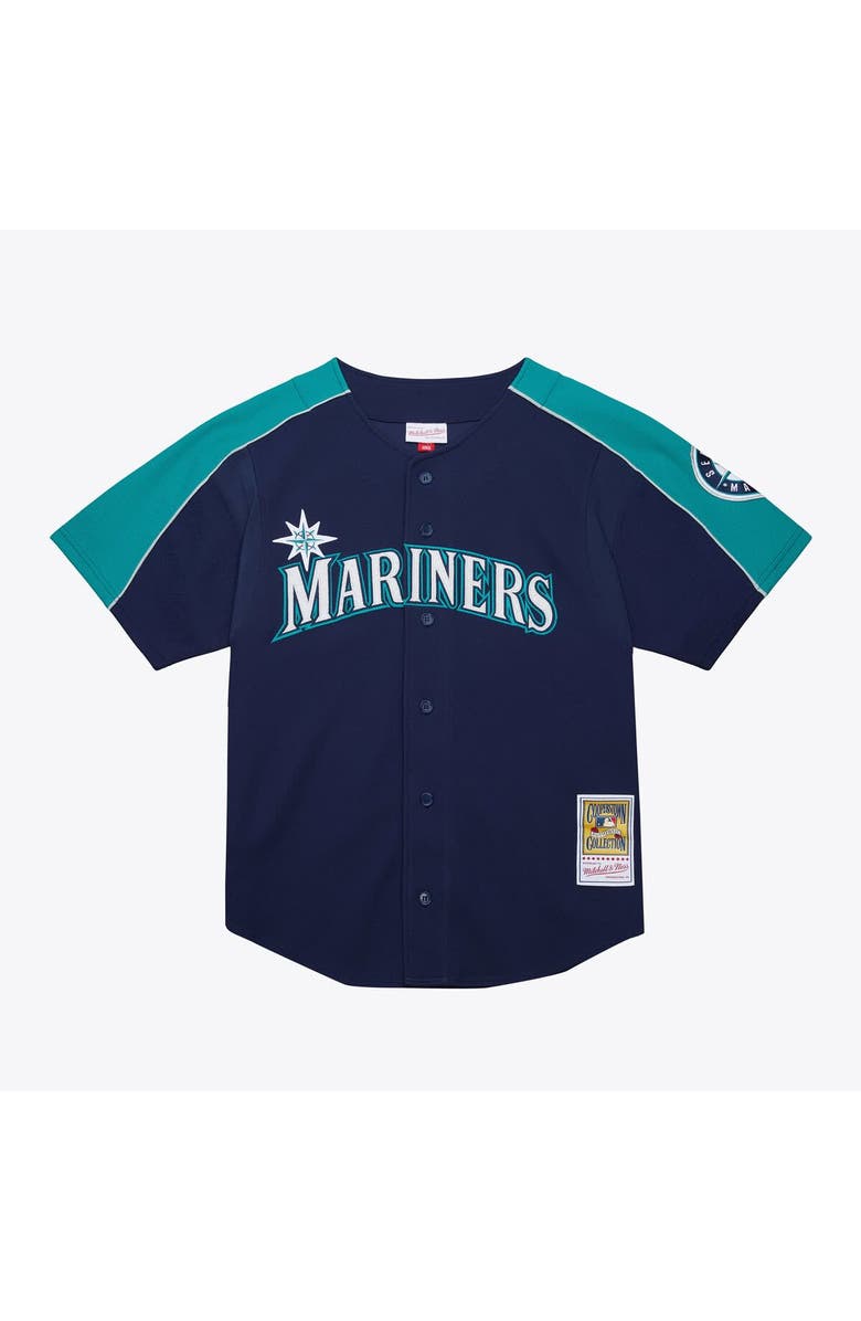 Mitchell & Ness Men's Mitchell & Ness Ichiro Suzuki Navy Seattle Mariners 2006 Cooperstown Mesh Batting Practice Button-Up Jersey, Main, color, Navy